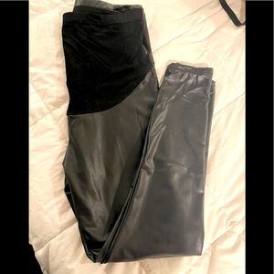 Maternity faux leather leggings